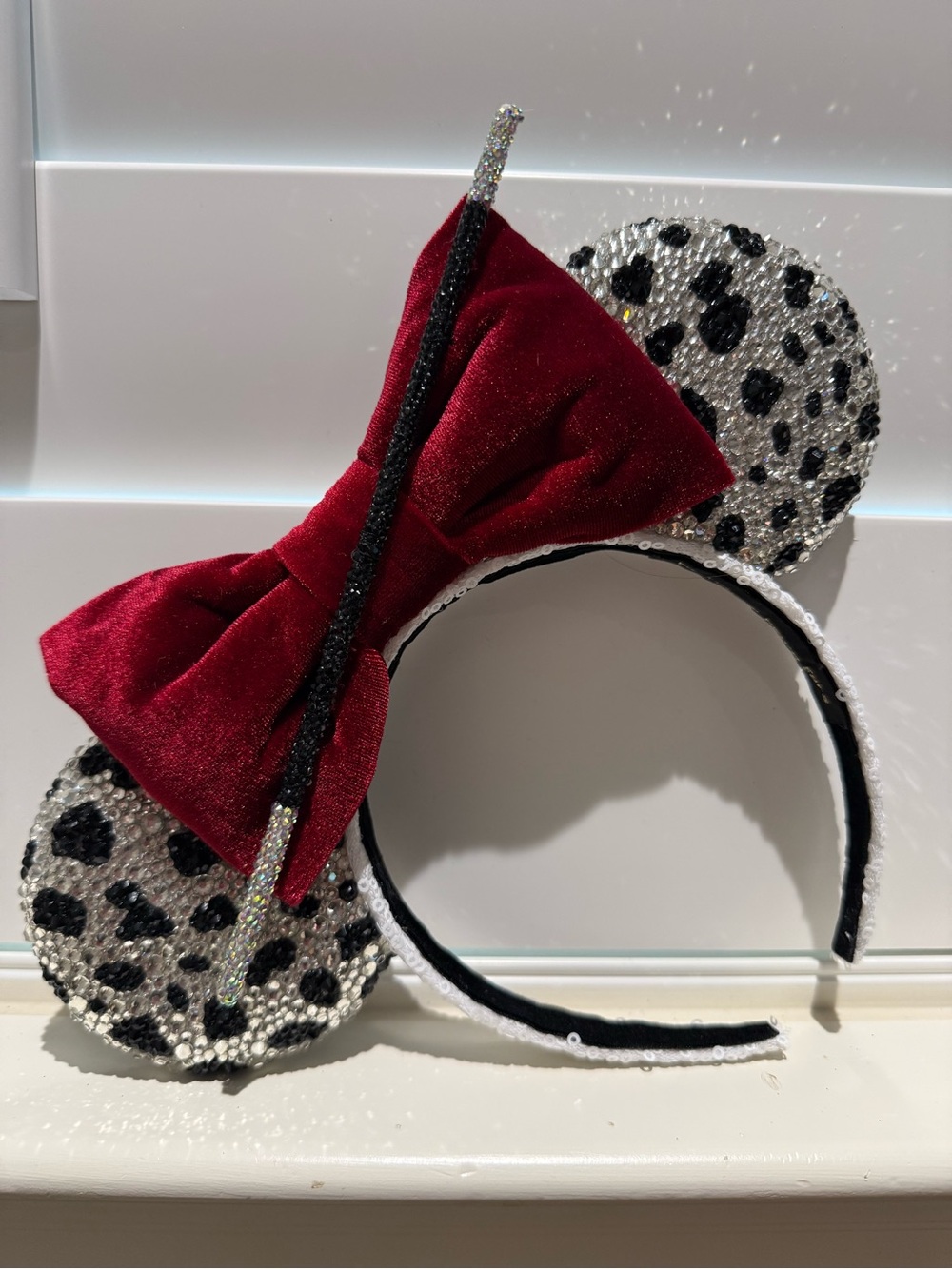 Cruella-Inspired Luxury Glass Crystal Ears (special order from Etsy) - NWOT